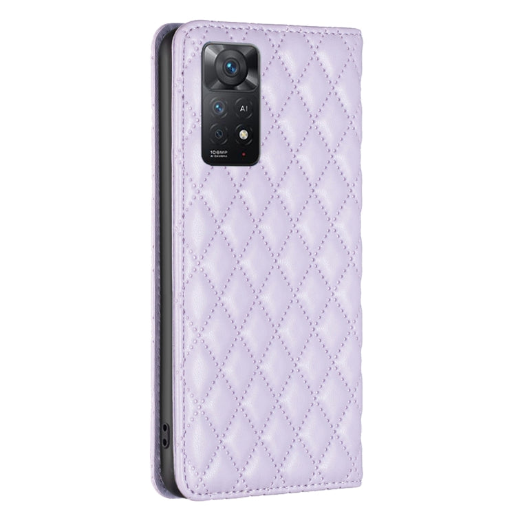 For Xiaomi Redmi Note 11 Pro 5G Diamond Lattice Magnetic Leather Flip Phone Case