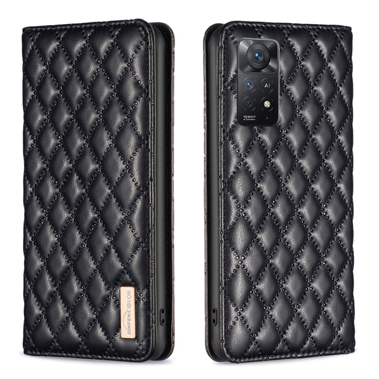 For Xiaomi Redmi Note 11 Pro 5G Diamond Lattice Magnetic Leather Flip Phone Case