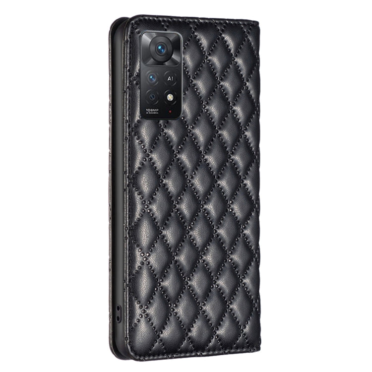 For Xiaomi Redmi Note 11 Pro 5G Diamond Lattice Magnetic Leather Flip Phone Case
