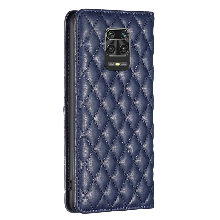 For Xiaomi Redmi Note 9 Pro Max Diamond Lattice Magnetic Leather Flip Phone Case