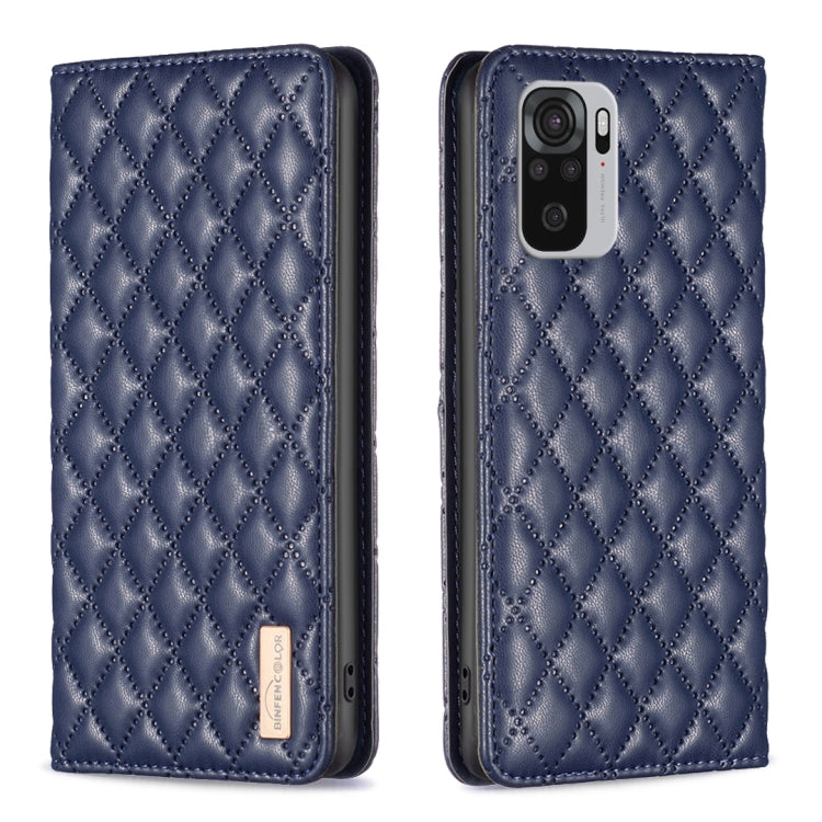 For Xiaomi Redmi Note 10 4G / 10S Diamond Lattice Magnetic Leather Flip Phone Case