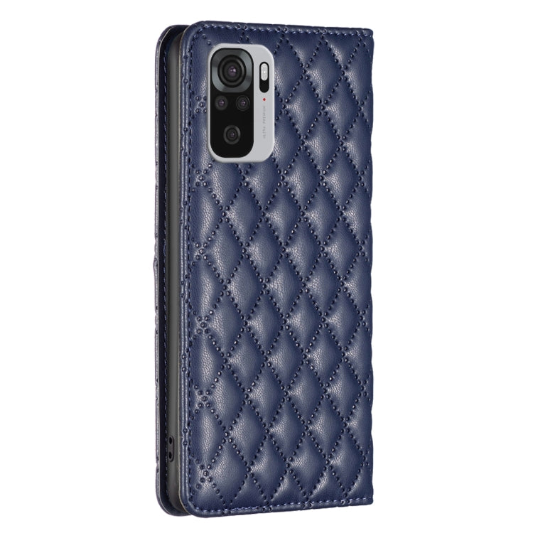 For Xiaomi Redmi Note 10 4G / 10S Diamond Lattice Magnetic Leather Flip Phone Case