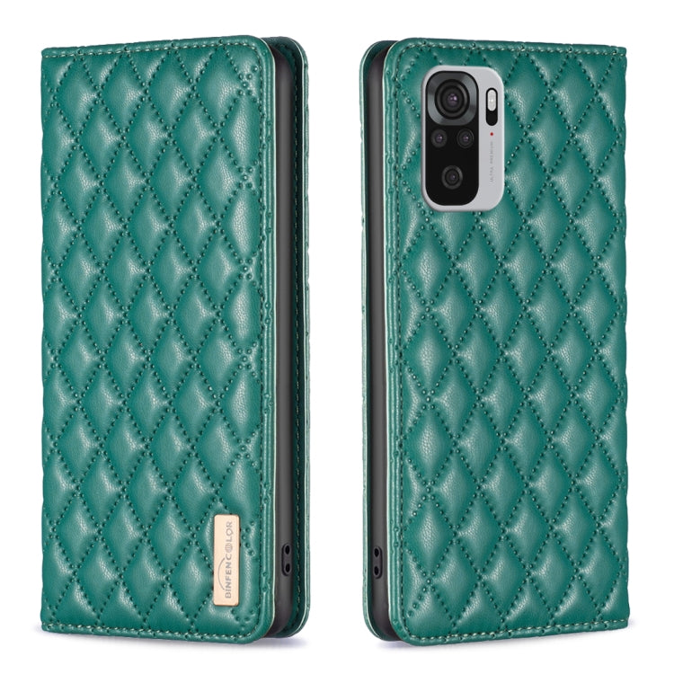 For Xiaomi Redmi Note 10 4G / 10S Diamond Lattice Magnetic Leather Flip Phone Case