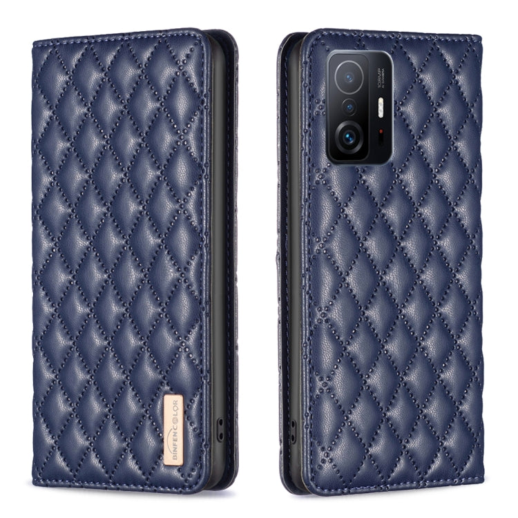 For Xiaomi 11T / 11T Pro Diamond Lattice Magnetic Leather Flip Phone Case
