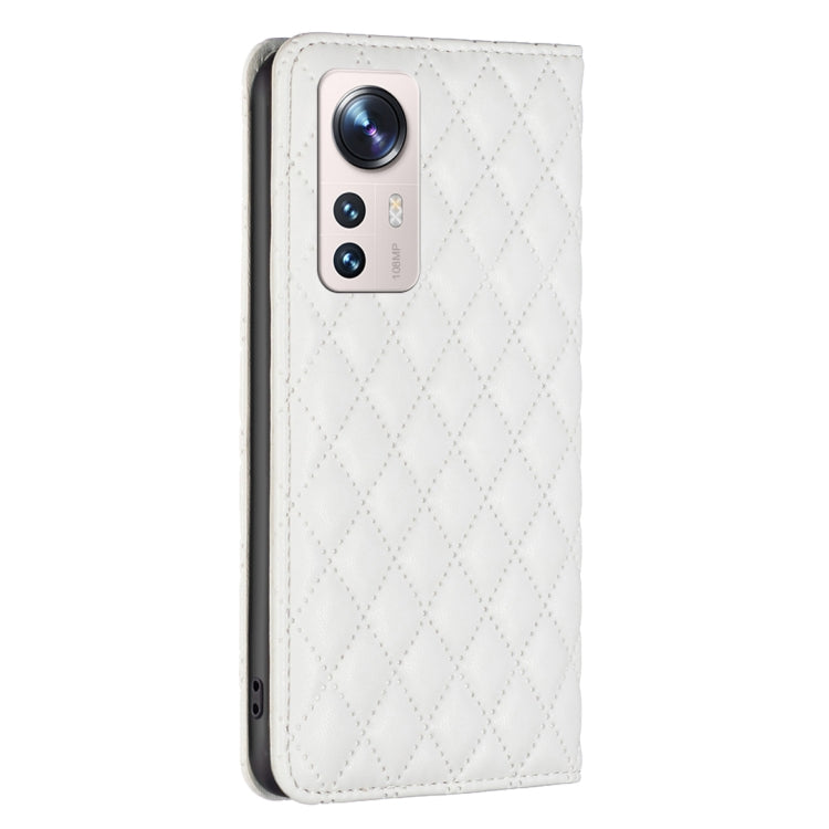 For Xiaomi 12 Lite Diamond Lattice Magnetic Leather Flip Phone Case