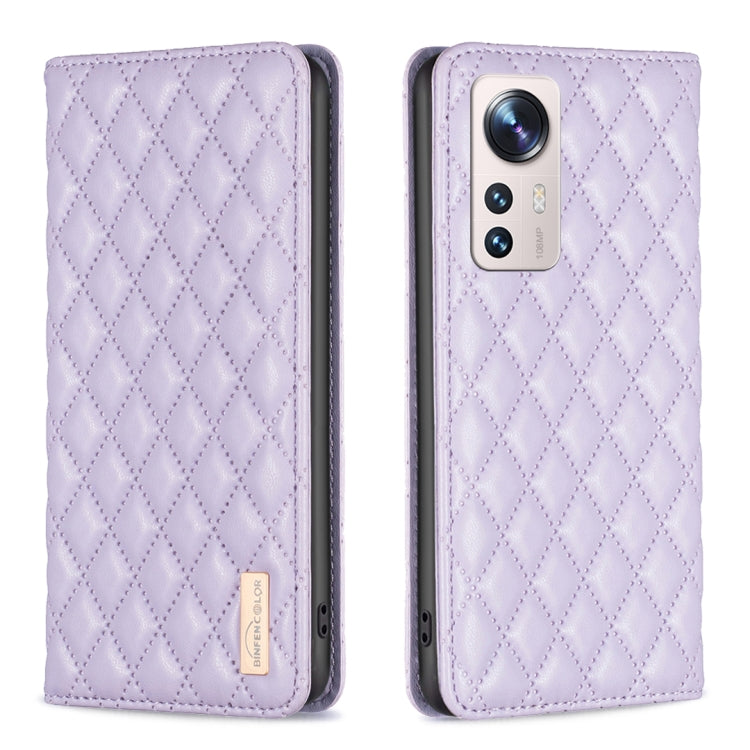 For Xiaomi 12 Lite Diamond Lattice Magnetic Leather Flip Phone Case