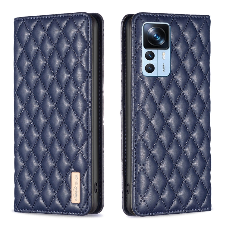 For Xiaomi 12T / 12T Pro / Redmi K50 Ultra Diamond Lattice Magnetic Leather Flip Phone Case