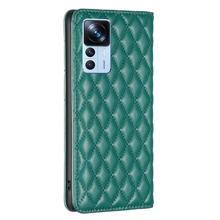 For Xiaomi 12T / 12T Pro / Redmi K50 Ultra Diamond Lattice Magnetic Leather Flip Phone Case