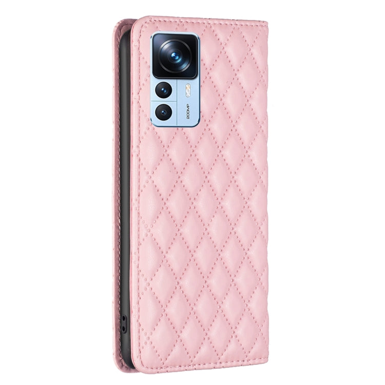 For Xiaomi 12T / 12T Pro / Redmi K50 Ultra Diamond Lattice Magnetic Leather Flip Phone Case