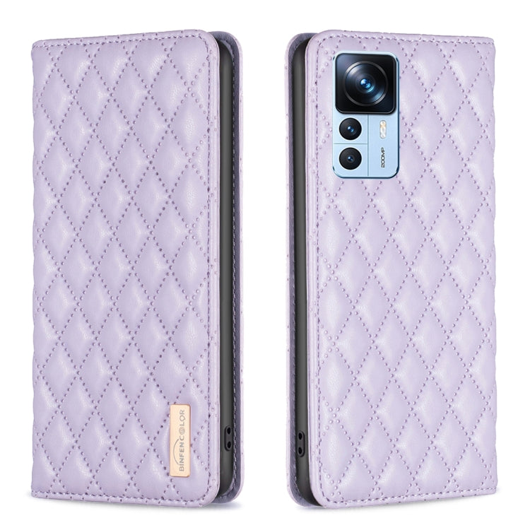 For Xiaomi 12T / 12T Pro / Redmi K50 Ultra Diamond Lattice Magnetic Leather Flip Phone Case