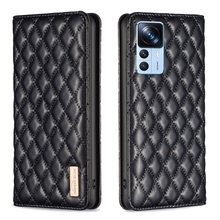 For Xiaomi 12T / 12T Pro / Redmi K50 Ultra Diamond Lattice Magnetic Leather Flip Phone Case