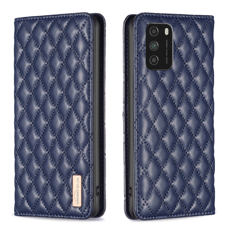 For Xiaomi Poco M3 Diamond Lattice Magnetic Leather Flip Phone Case