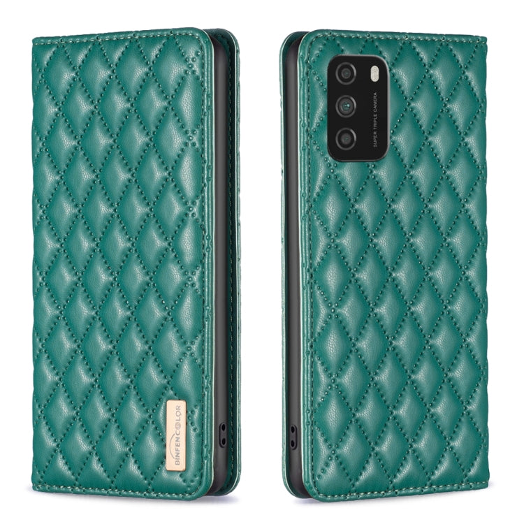 For Xiaomi Poco M3 Diamond Lattice Magnetic Leather Flip Phone Case