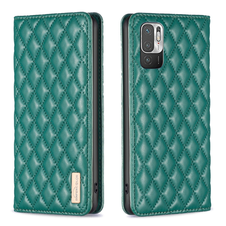 For Xiaomi Poco M3 Pro Diamond Lattice Magnetic Leather Flip Phone Case