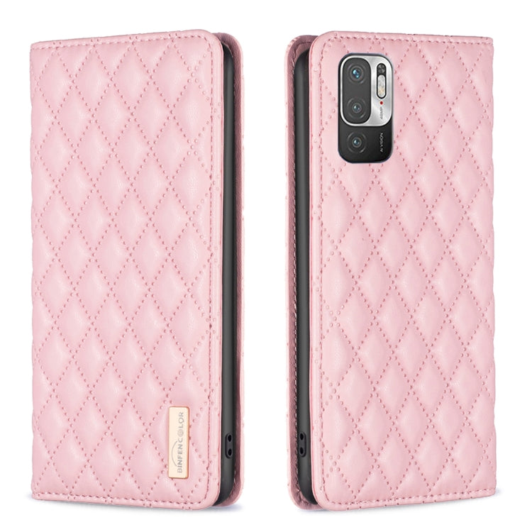 For Xiaomi Poco M3 Pro Diamond Lattice Magnetic Leather Flip Phone Case