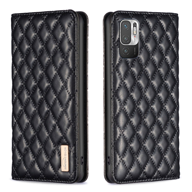 For Xiaomi Poco M3 Pro Diamond Lattice Magnetic Leather Flip Phone Case
