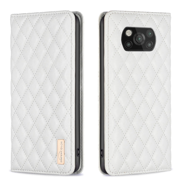 For Xiaomi Poco X3 / X3 NFC Diamond Lattice Magnetic Leather Flip Phone Case