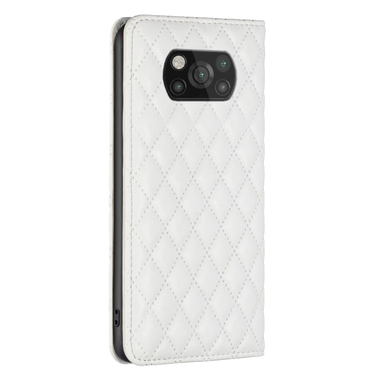 For Xiaomi Poco X3 / X3 NFC Diamond Lattice Magnetic Leather Flip Phone Case