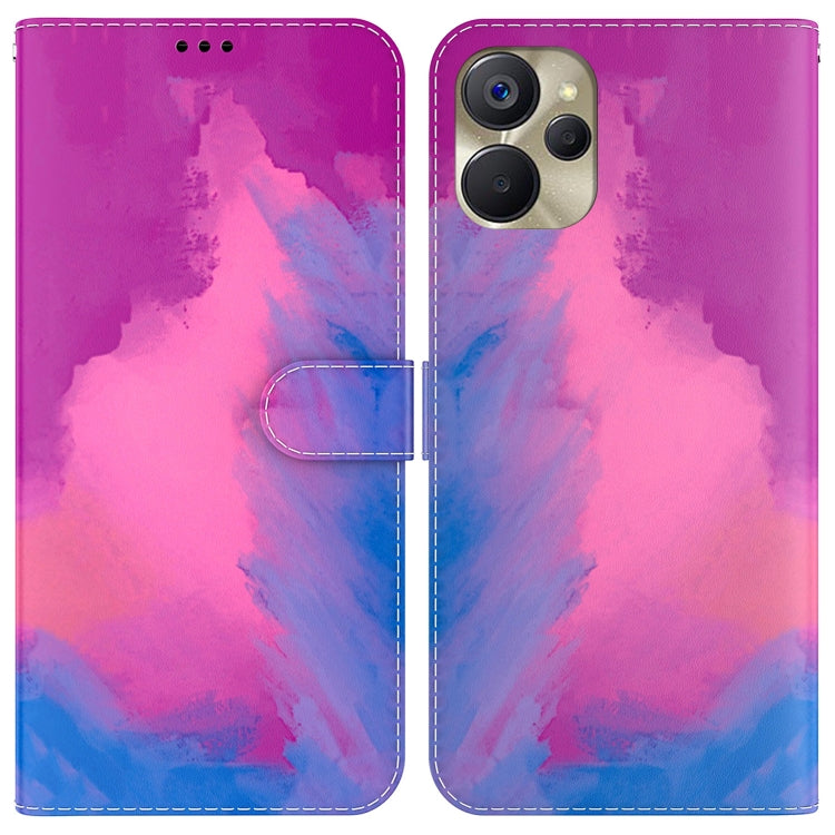 For Realme 9i 5G Watercolor Pattern Flip Leather Phone Case