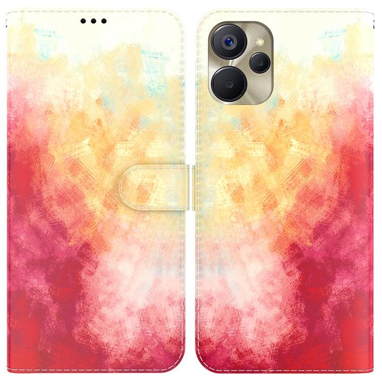 For Realme 9i 5G Watercolor Pattern Flip Leather Phone Case