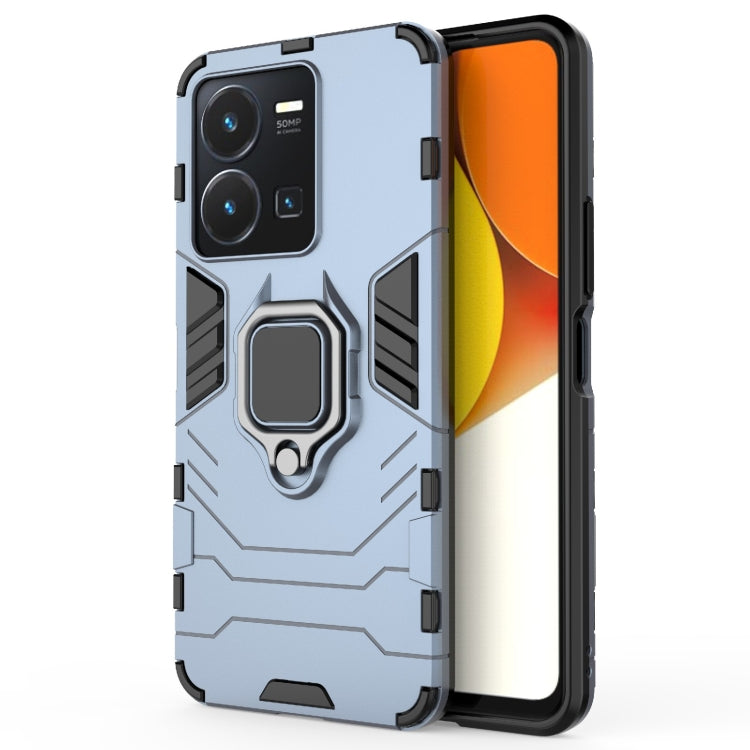 For vivo Y35 4G PC + TPU Shockproof Protective Phone Case with Magnetic Ring Holder