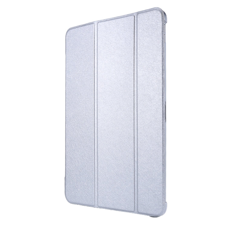 For iPad Pro 12.9 (2020) TPU Silk Texture Three-fold Horizontal Flip Leather Tablet Case with Holder