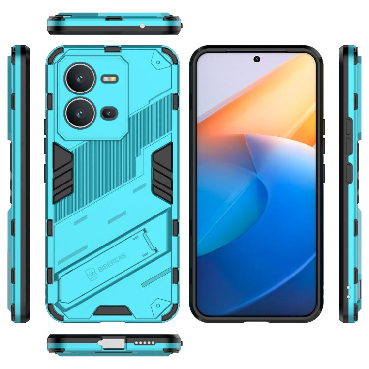 For vivo V25 5G Global PC + TPU Shockproof Phone Case with Invisible Holder