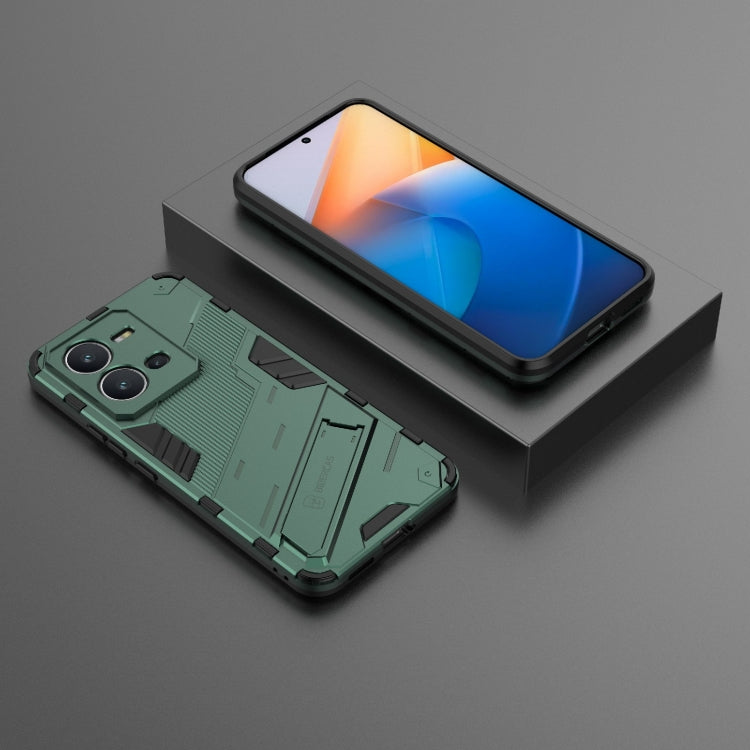 For vivo V25 5G Global PC + TPU Shockproof Phone Case with Invisible Holder