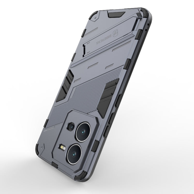 For vivo V25 5G Global PC + TPU Shockproof Phone Case with Invisible Holder