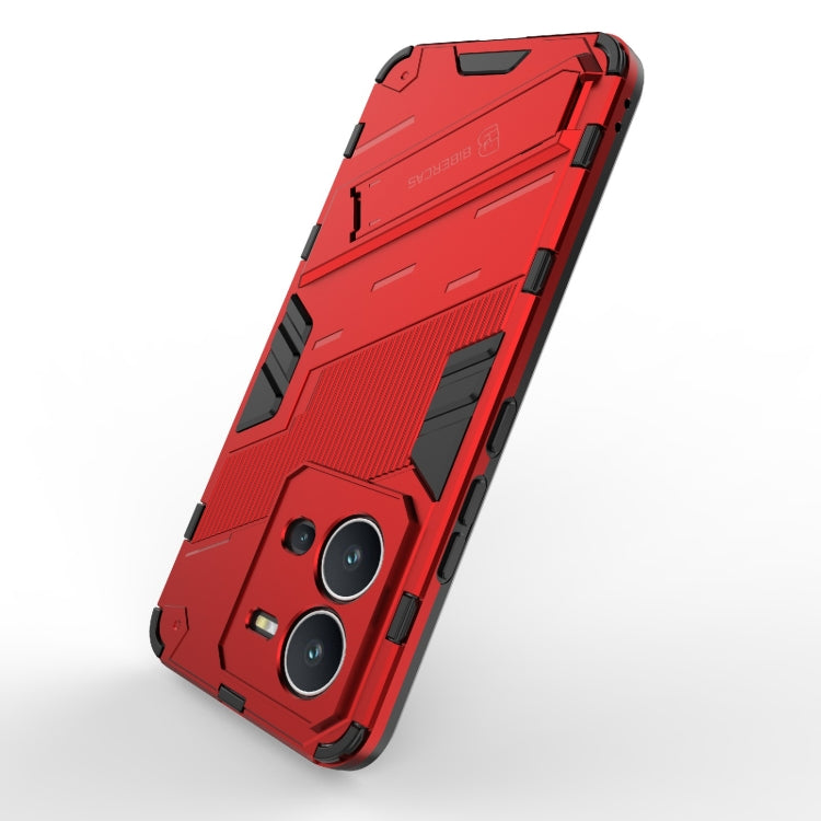 For vivo V25 5G Global PC + TPU Shockproof Phone Case with Invisible Holder