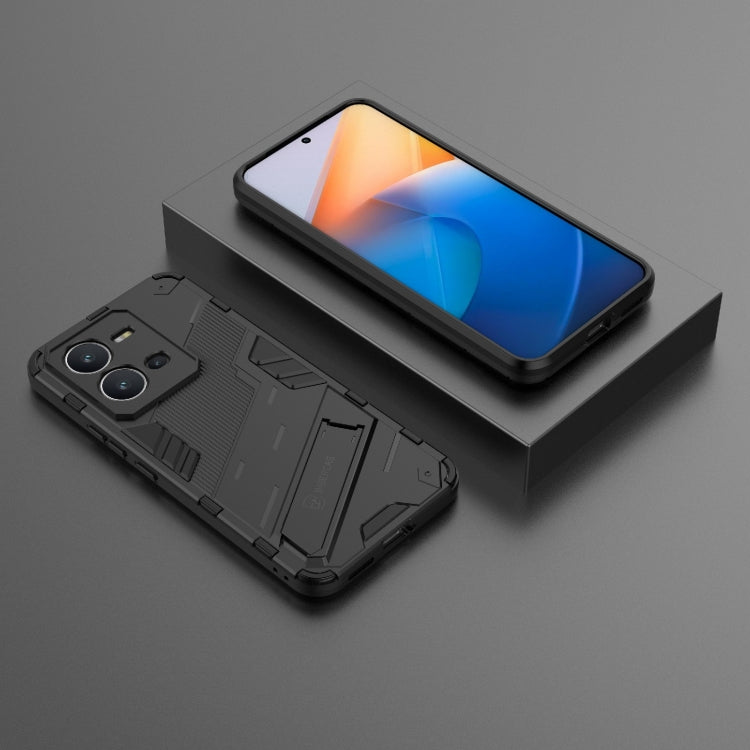 For vivo V25 5G Global PC + TPU Shockproof Phone Case with Invisible Holder