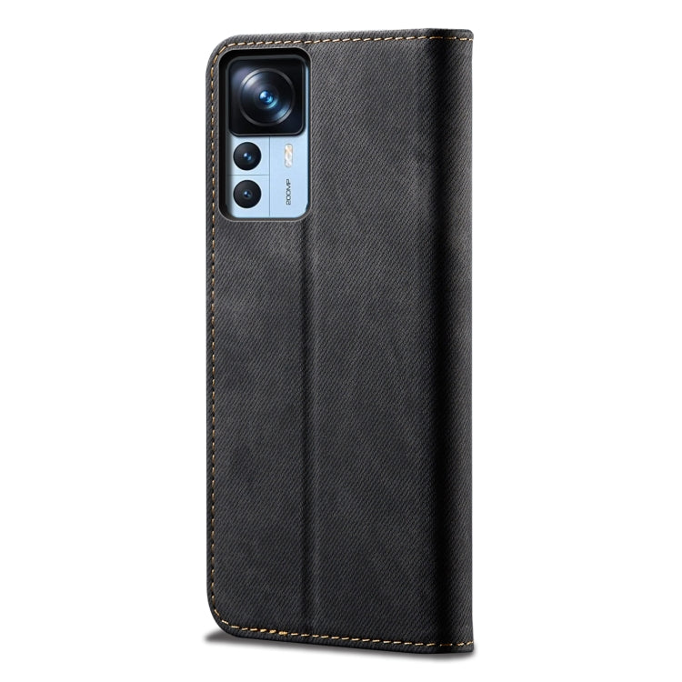 For Xiaomi 12T/12T Pro/Redmi K50 Ultra Denim Texture Horizontal Flip Leather Phone Case