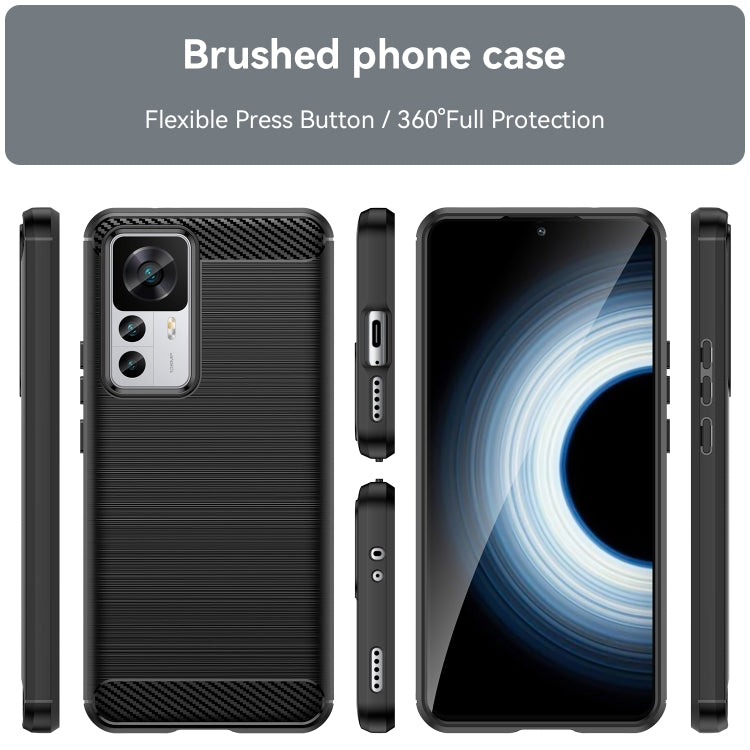 For Xiaomi 12T / Redmi K50 Ultra Brushed Texture Carbon Fiber TPU Phone Case