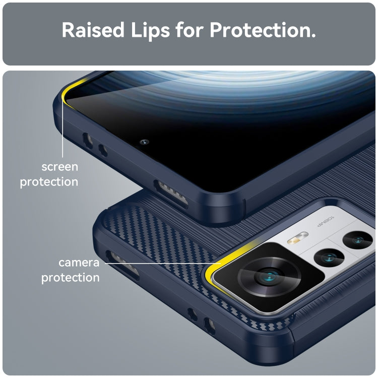 For Xiaomi 12T / Redmi K50 Ultra Brushed Texture Carbon Fiber TPU Phone Case