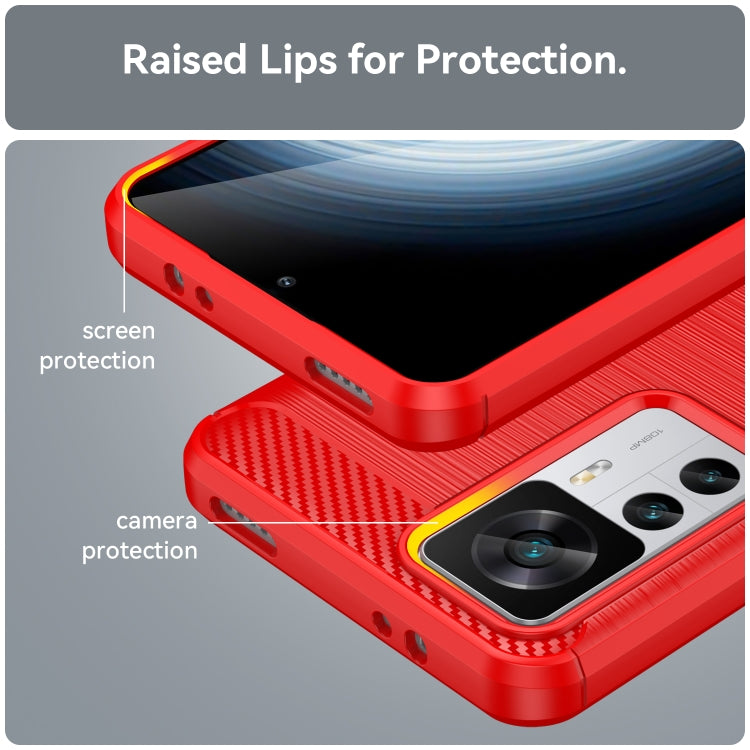 For Xiaomi 12T / Redmi K50 Ultra Brushed Texture Carbon Fiber TPU Phone Case