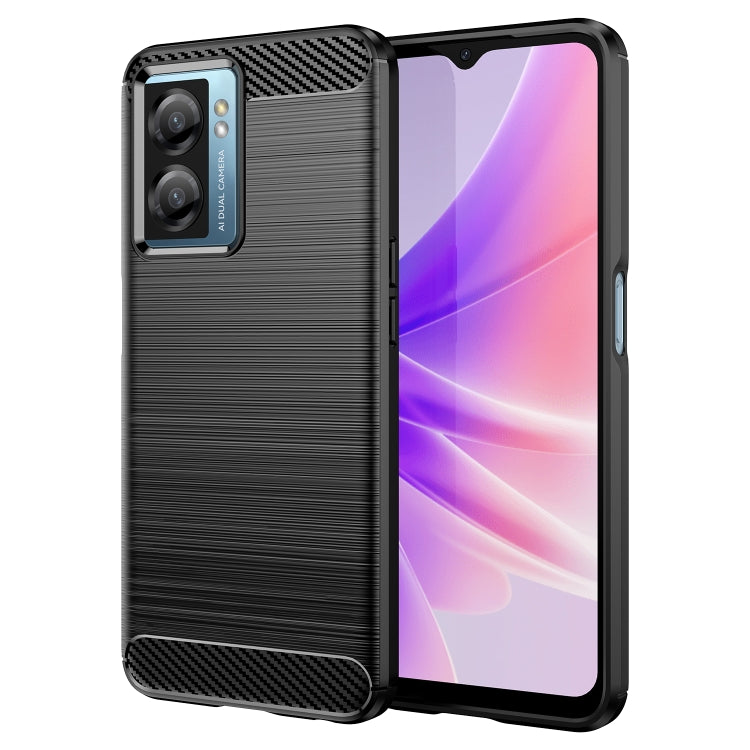 For OPPO A77s Brushed Texture Carbon Fiber TPU Phone Case