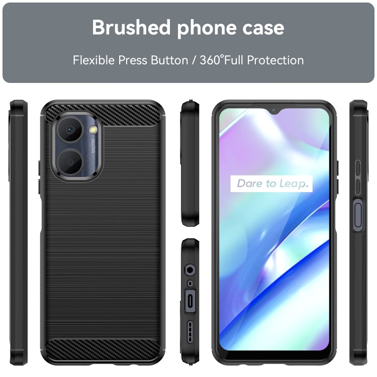For Realme C30 Brushed Texture Carbon Fiber TPU Phone Case