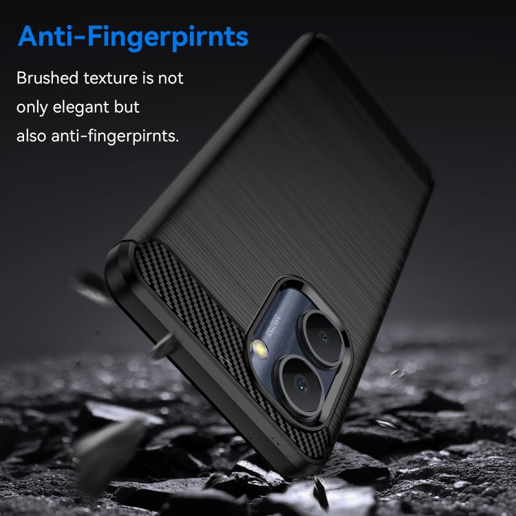 For Realme C33 Brushed Texture Carbon Fiber TPU Phone Case