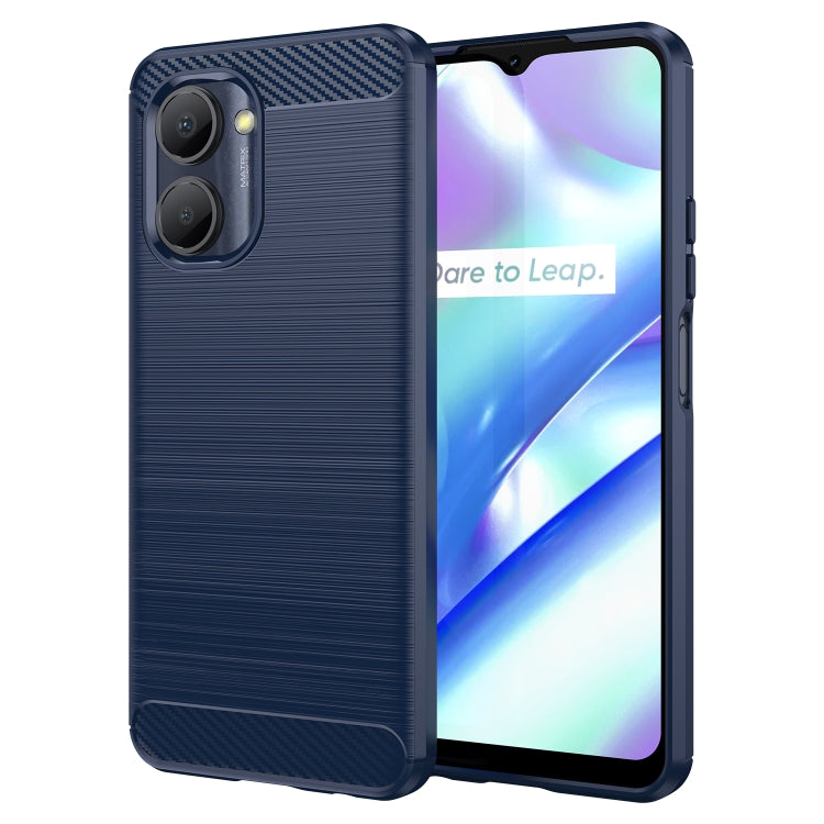 For Realme C33 Brushed Texture Carbon Fiber TPU Phone Case