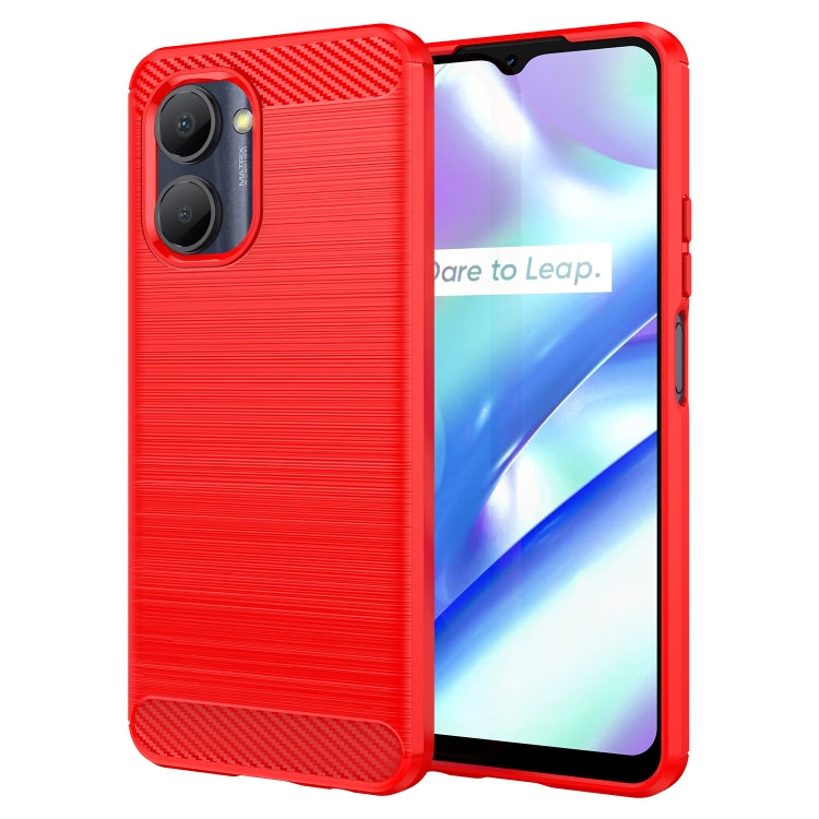 For Realme C33 Brushed Texture Carbon Fiber TPU Phone Case