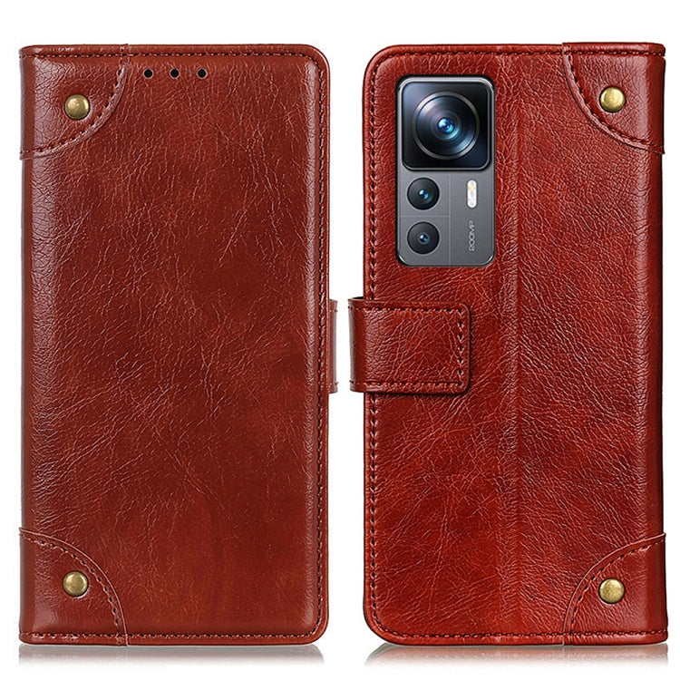 For Xiaomi 12T/12T Pro/Redmi K50 Ultra Copper Buckle Nappa Texture Horizontal Flip Leather Phone Case