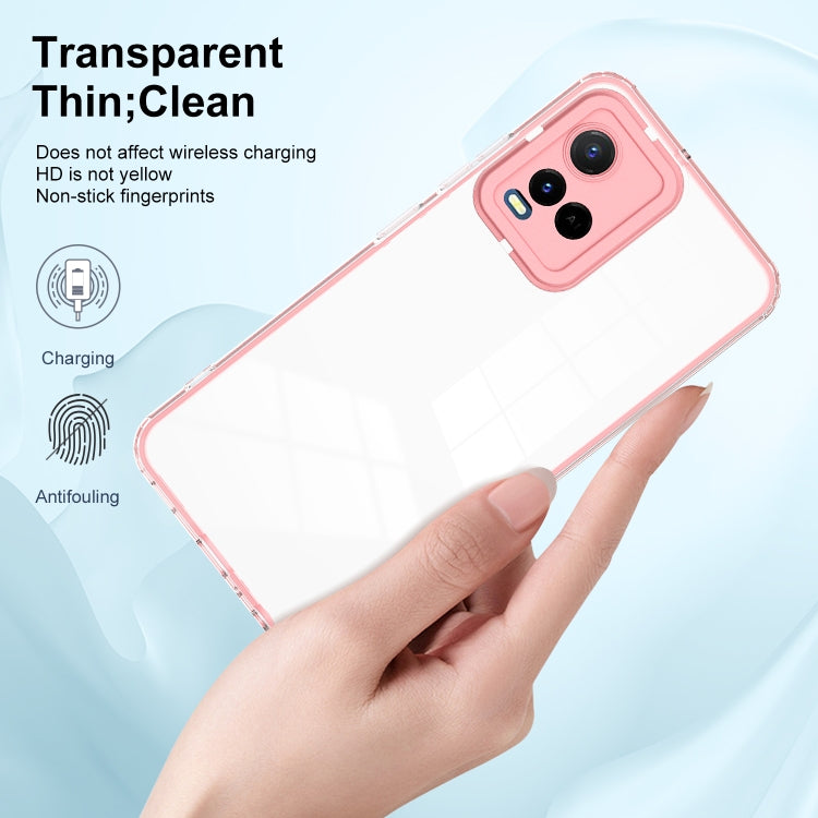 For vivo Y21 / Y33S / Y21S / T1X 4G 3 in 1 Clear TPU Color PC Frame Phone Case