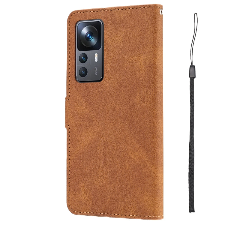 For Xiaomi 12T/12T Pro/Redmi K50 Ultra Fantasy Classic Skin-feel Calfskin Texture PU Phone Case