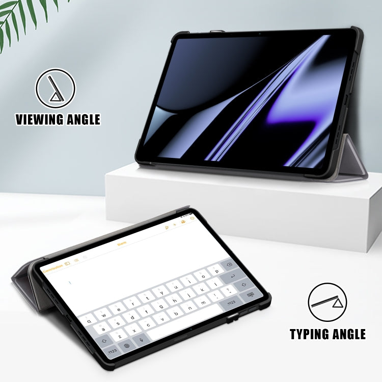 For OPPO Pad 11 inch 3-folding Magnetic Buckle Custer Texture Leather Tablet Case