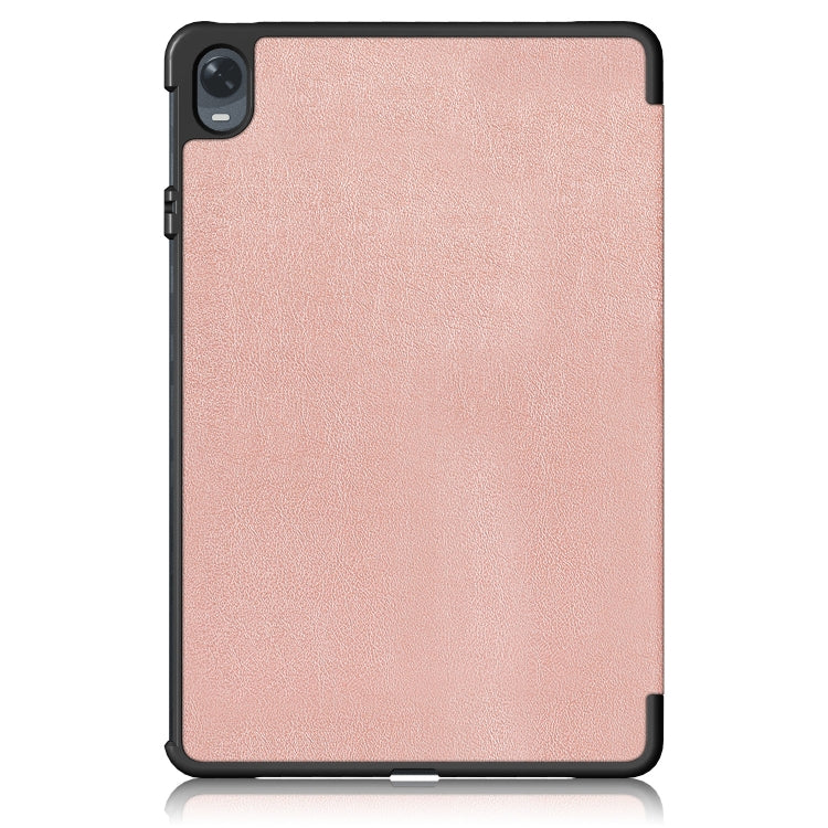 For OPPO Pad 11 inch 3-folding Magnetic Buckle Custer Texture Leather Tablet Case