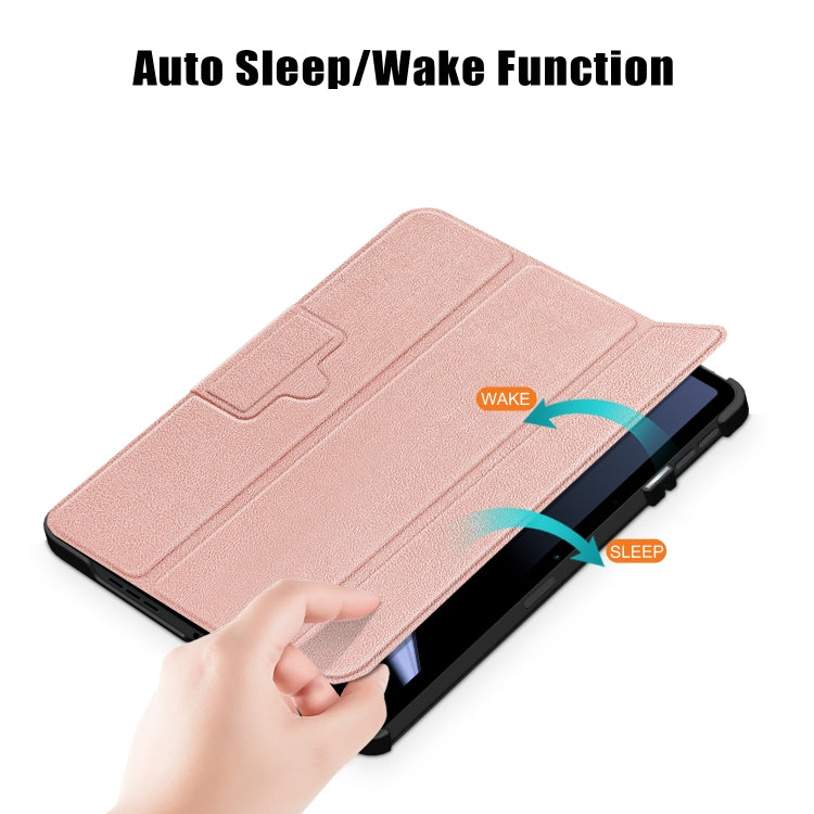 For OPPO Pad 11 inch 3-folding Magnetic Buckle Custer Texture Leather Tablet Case