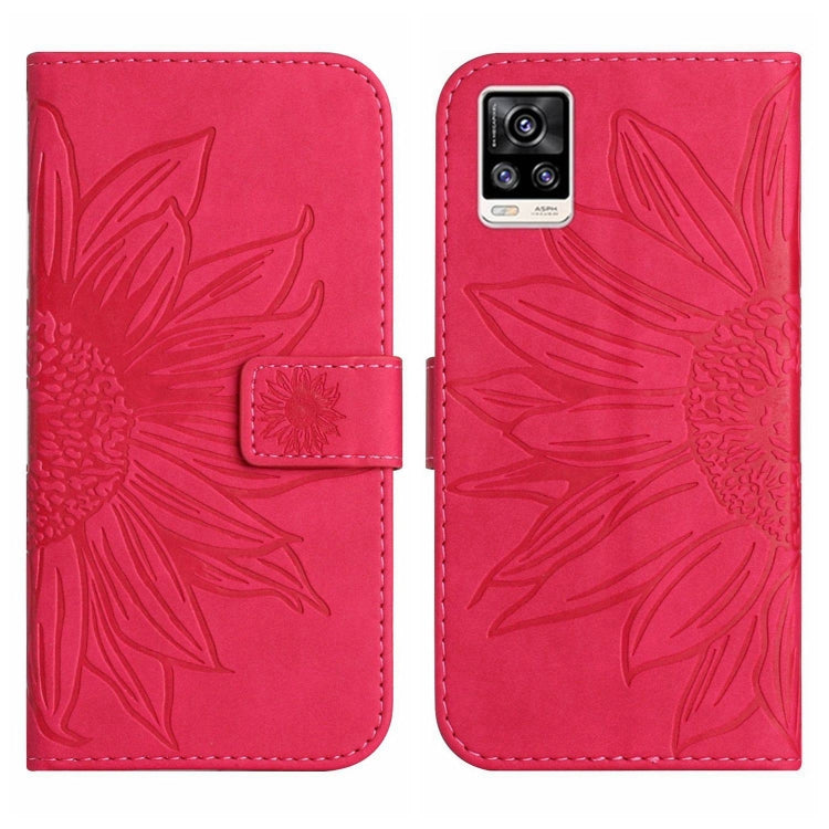 For vivo S7 5G/V20 Pro/S7t 5G Skin Feel Sun Flower Pattern Flip Leather Phone Case with Lanyard