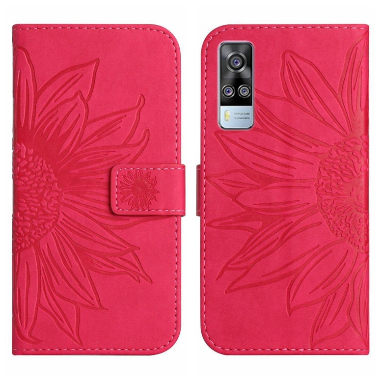 For vivo Y51 2020 India Edition/Y31 Skin Feel Sun Flower Pattern Flip Leather Phone Case with Lanyard