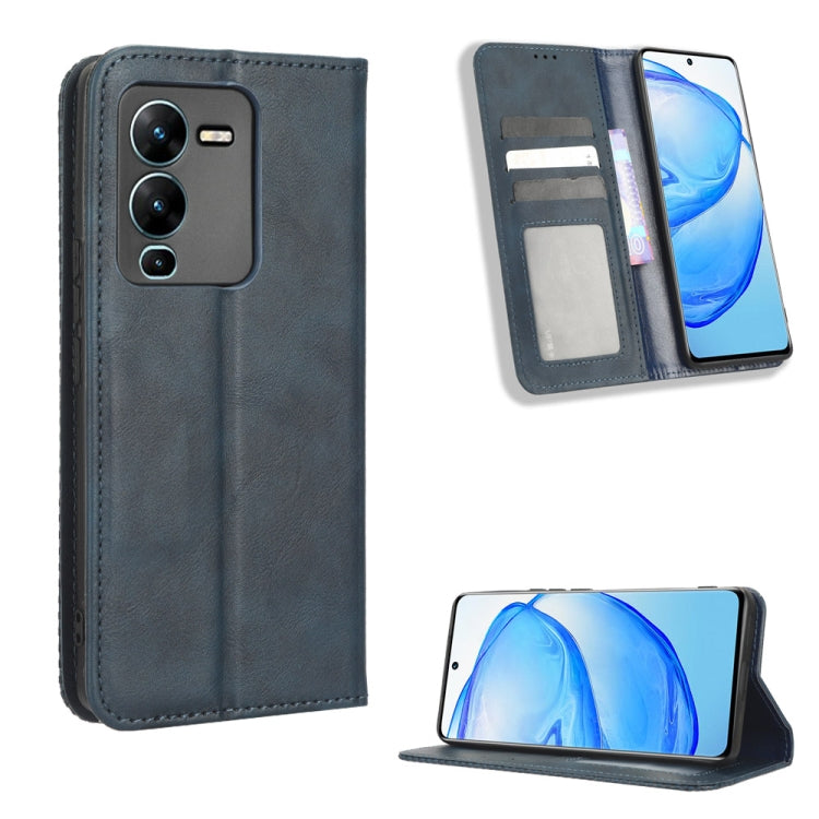 For vivo V25 Pro / S15 Pro Magnetic Buckle Retro Texture Leather Phone Case