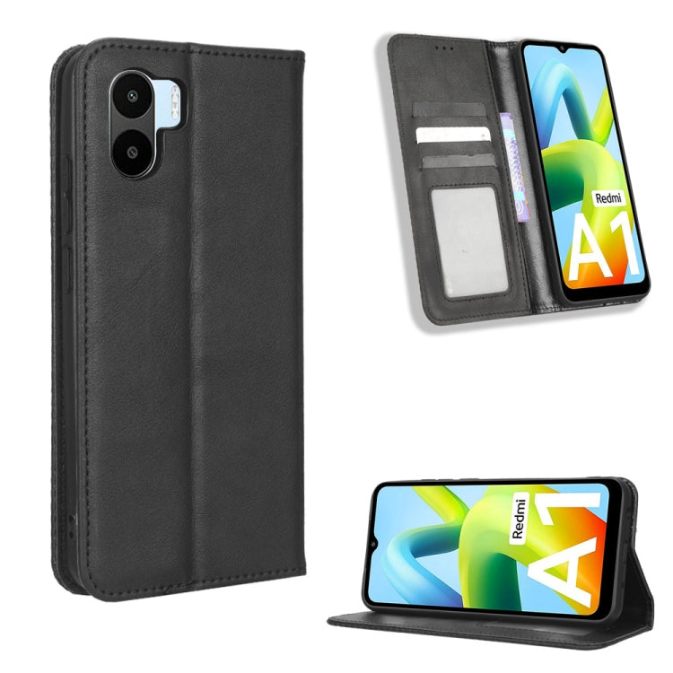For Xiaomi Redmi A1 Magnetic Buckle Retro Texture Leather Phone Case